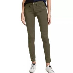 Rag & Bone mid-rise skinny jeans, color distressed fatigue